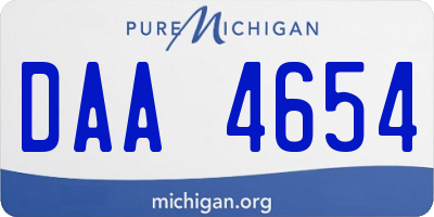 MI license plate DAA4654