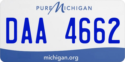 MI license plate DAA4662