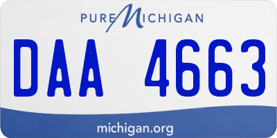 MI license plate DAA4663