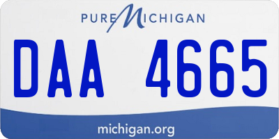 MI license plate DAA4665