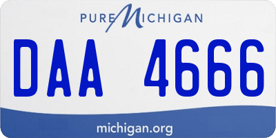 MI license plate DAA4666