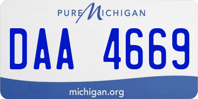 MI license plate DAA4669