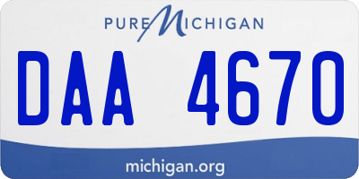 MI license plate DAA4670