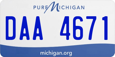 MI license plate DAA4671