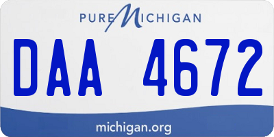 MI license plate DAA4672