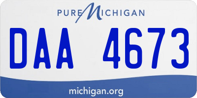 MI license plate DAA4673