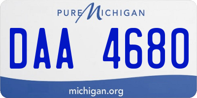 MI license plate DAA4680