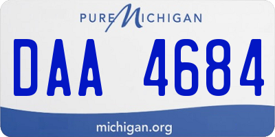 MI license plate DAA4684