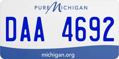 MI license plate DAA4692