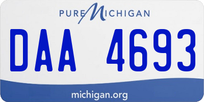 MI license plate DAA4693