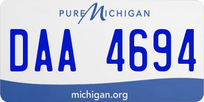 MI license plate DAA4694