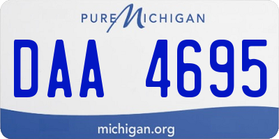 MI license plate DAA4695