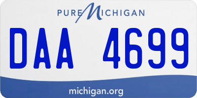 MI license plate DAA4699