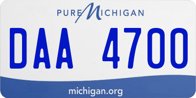 MI license plate DAA4700