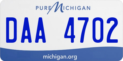 MI license plate DAA4702