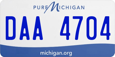 MI license plate DAA4704