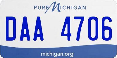 MI license plate DAA4706