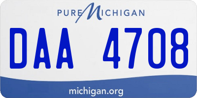 MI license plate DAA4708