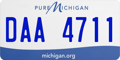 MI license plate DAA4711