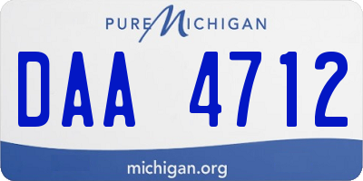 MI license plate DAA4712