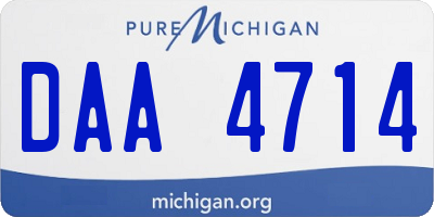 MI license plate DAA4714