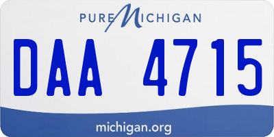 MI license plate DAA4715