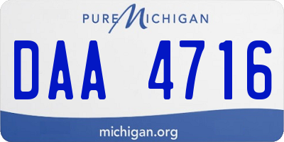 MI license plate DAA4716