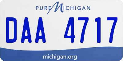 MI license plate DAA4717