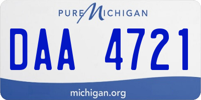 MI license plate DAA4721