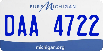 MI license plate DAA4722