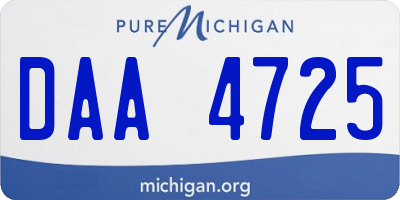 MI license plate DAA4725