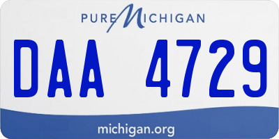 MI license plate DAA4729