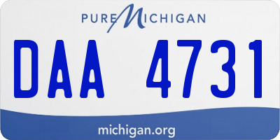 MI license plate DAA4731