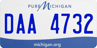 MI license plate DAA4732