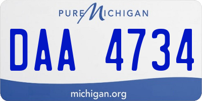 MI license plate DAA4734