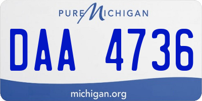 MI license plate DAA4736