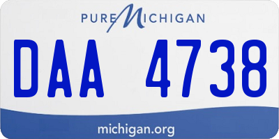 MI license plate DAA4738