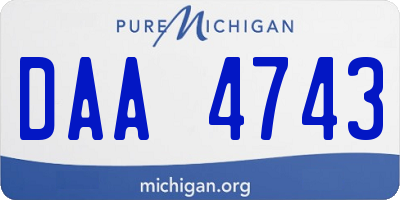 MI license plate DAA4743