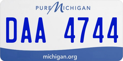 MI license plate DAA4744
