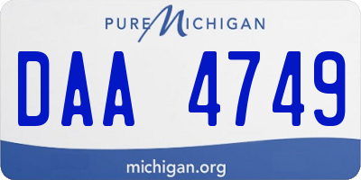 MI license plate DAA4749