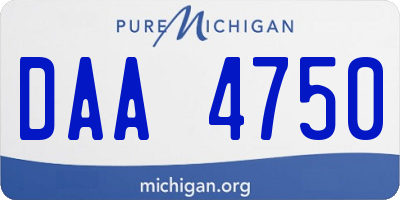 MI license plate DAA4750