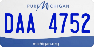 MI license plate DAA4752