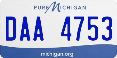 MI license plate DAA4753