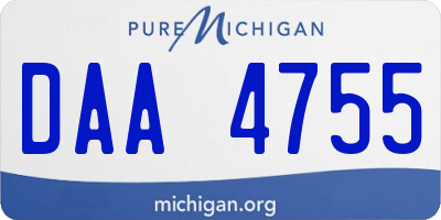 MI license plate DAA4755