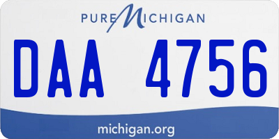 MI license plate DAA4756