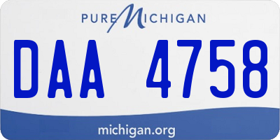 MI license plate DAA4758