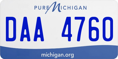 MI license plate DAA4760