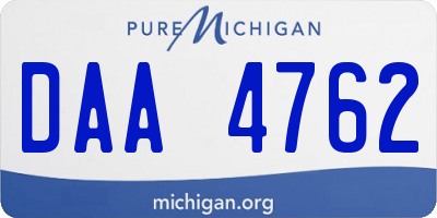 MI license plate DAA4762