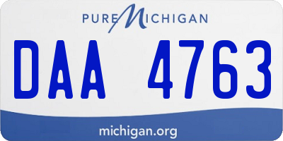 MI license plate DAA4763