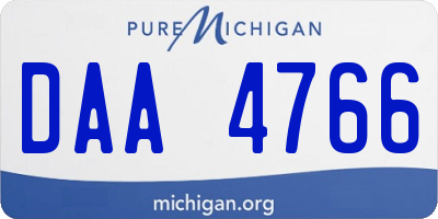 MI license plate DAA4766